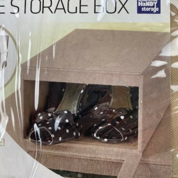 5x Clever Closet Stackable Coffee Colour Small Fabric Shoe Storage Box - Picture 7 of 10